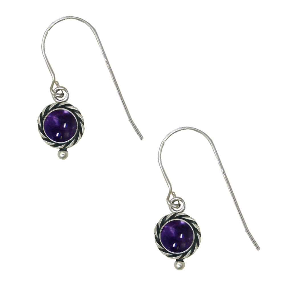 Sterling Silver Iolite Gemstone Drop Dangle Earrings